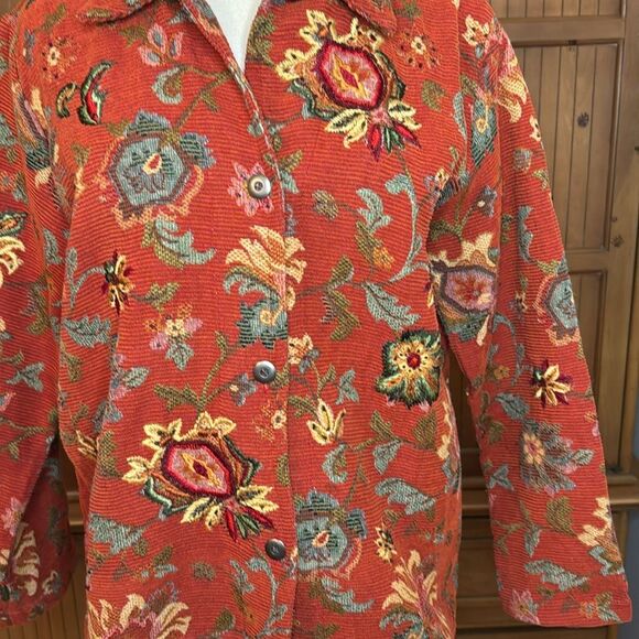Chico's Floral Jacket, Size 1, Size 8 - Picture 2 of 10